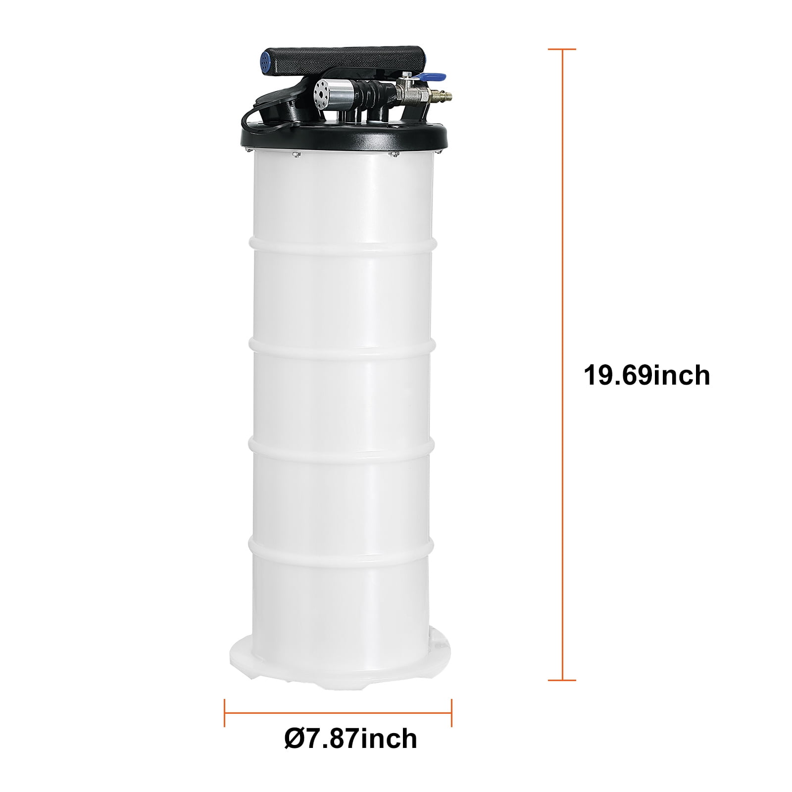 KFFKFF Fluid Extractor, 1.74 Gallons (6.5 Liters), Pneumatic/Manual Oil Changer with Dipstick and Suction Hose, Oil Change Pump for Automotive Fluids Removal