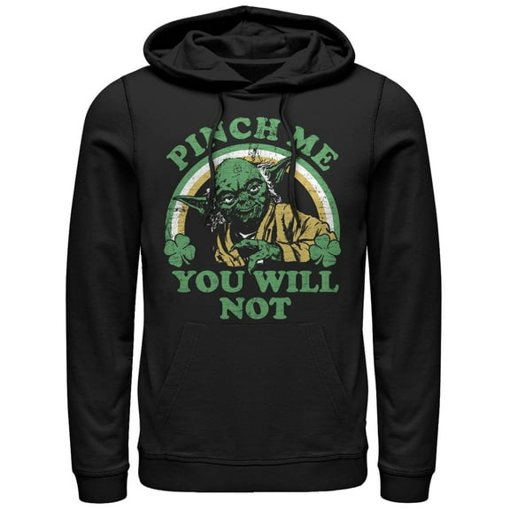 Men's Star Wars Do Not Pinch Yoda Pull Over Hoodie Black Small