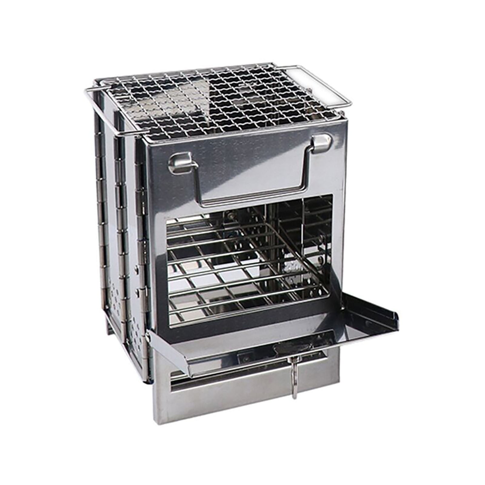 NANDIYNZHI Big Deals Square Barbecue Grill Stainless Steel Folding Grill Bbq Outdoor Picnic Picnic Wood Burning Stove Silver
