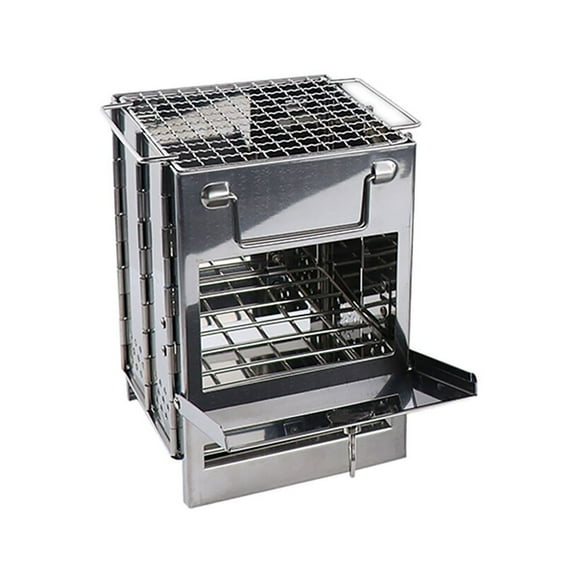 NANDIYNZHI Big Deals Square Barbecue Grill Stainless Steel Folding Grill Bbq Outdoor Picnic Picnic Wood Burning Stove Silver