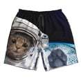 thumbnail image 3 of Uemuo Cat Astronaut Pattern Men's Swim Trunks Hawaiian Beach Bathing Suit Swimsuits Beach Quick-Dry Shorts with Pockets-XX-Large, 3 of 9
