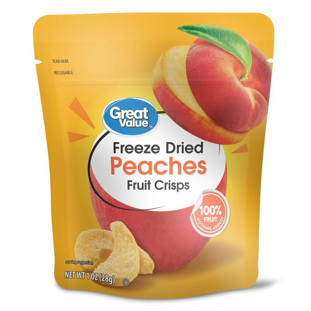 Great Value Freeze Dried Peach Crisps, 1 oz - Walmart.com - Walmart.com