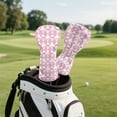 thumbnail image 3 of Yuyamidu Golf Ball Golf Club Head Covers Pink Bow Driver Headcover Fairway Wood Head Cover Hybrid Headcover, Waterproof PU Leather Golf Head Covers, 3 of 8