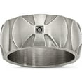 thumbnail image 1 of Stainless Steel Brushed .06Ct Black Diamond Cross 10mm Band (Size 11.5) Made In China sr415-11.5, 1 of 5
