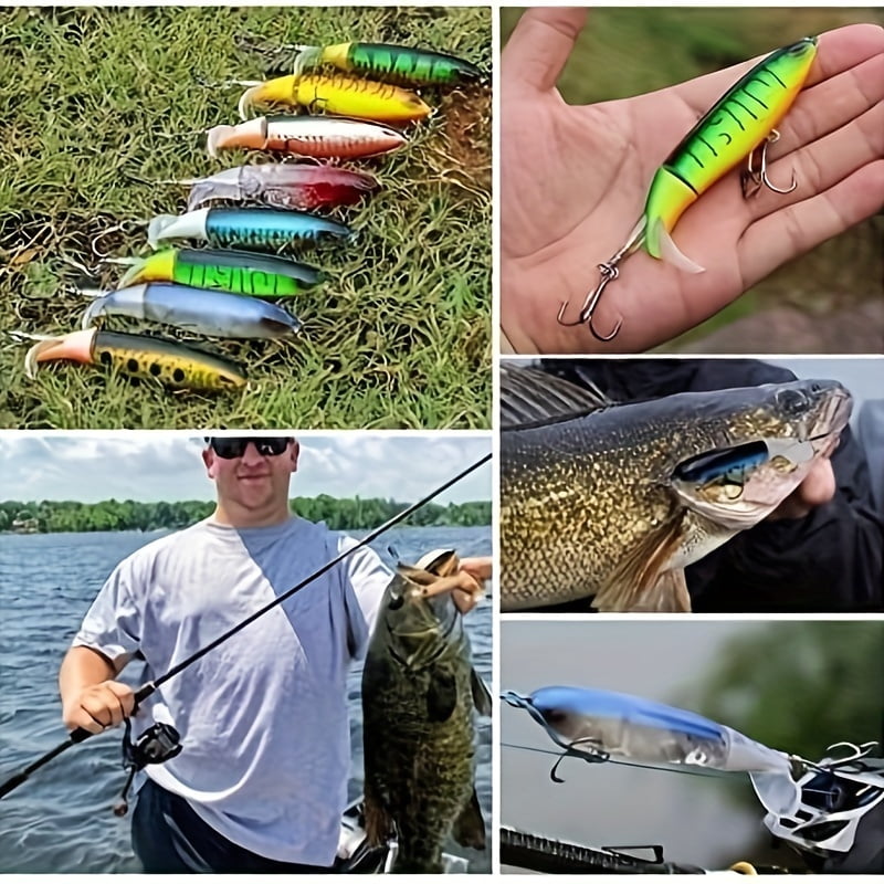 10pcs Hard Fishing Lures Minnow Swimbait Crankbait Jerkbait Popper Topwater Lures With Treble Hooks 3D Eyes Freshwater Saltwater Lures For Bass Trout Walleye Pike Catfish