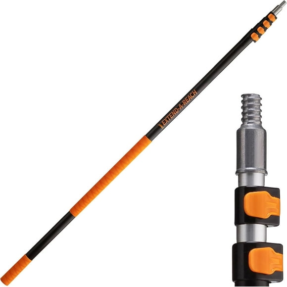 ft Long Telescopic Extension Pole Multipurpose Extendable Pole with Universal Twiston Metal Tip Lightweight and Sturdy Best Telescoping Pole for Painting Dusting and Wind