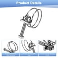 thumbnail image 2 of Uxcell 20-Pack Abrazadera de Manguera de Doble Alambre, Clips de Manguera de Acero Inoxidable 304 Ajustables para Manguera de Recolección de Polvo 28-32mm, 2 of 7