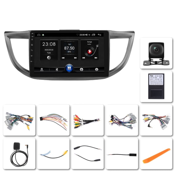 NURATIT 10 Inch Android 13 Car Stereo for Honda CRV 2012-2016 IPS Touch Screen Double Din Car Audio Receiver w/Wireless Carplay & Android Auto GPS Navigation  Mirror Link Backup Camera Mic,