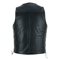 thumbnail image 3 of Men's Motorcycle Sleeveless Leather Vest Biker Riders Motorbike Vest All Black-42, 3 of 8