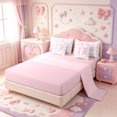 thumbnail image 3 of Manfei Pink Letter Print D 7-Piece King Bedding,Cute Coquette Bow King Bed in a Bag,Pink Reversible, 3 of 7