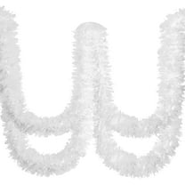 Nvzi-c 16.4 Feet Christmas Tinsel Garland Metallic Twist Garland Shiny Hanging Garland Ornaments for Christmas Tree Party Supplies Indoor and Outdoor Decoration (White)