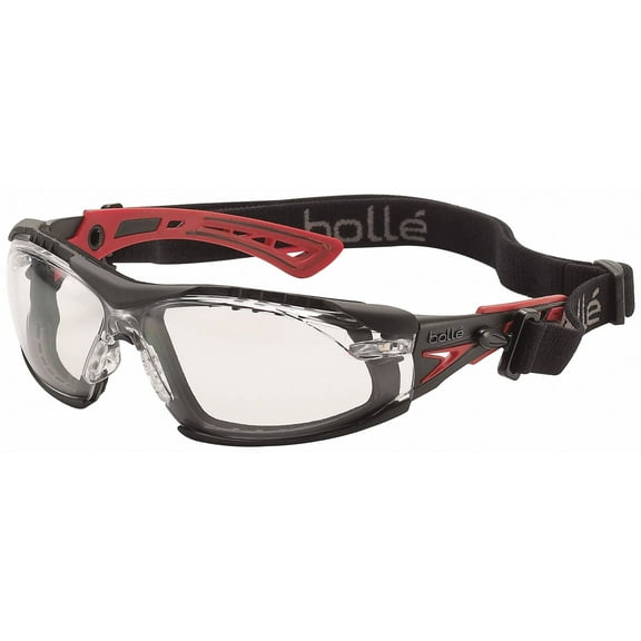 Bolle Safety Rush Plus Safety Glasses,w/Strap,Red/Blk  40252