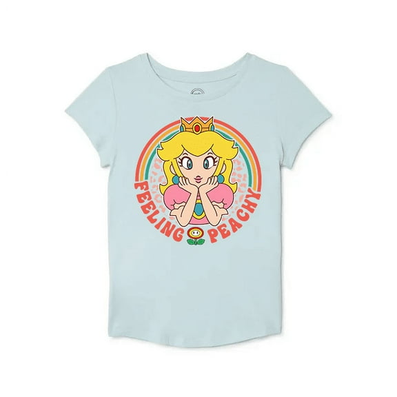 Feeling Peachy Princess Peach GirlsGraphic T-Shirt Size 6-7
