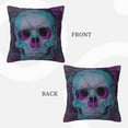 thumbnail image 3 of ZICANCN Cupid Skull Purple Print Throw Pillow Covers, Bed Couch Sofa Knit Decorative Pillow Covers for Living Room Farmhouse, 26"x26", 3 of 8