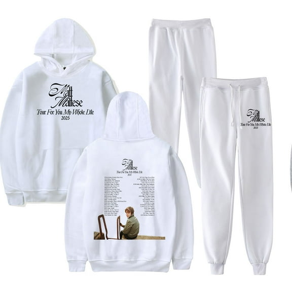 Matt Maltese Tour For You My Whole Life 2025 Merch Hoodie and SWEATPANTS set pop print Unisex Casual Street Clothing