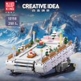 thumbnail image 1 of MouldKing Ski Resort Santa Claus Elk trineo coche tren temporada de Navidad miniatura de bloques de construcción juguete niño niña DIY colección regalo, 1 of 5