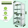 thumbnail image 4 of EAGLE PEAK Mini Greenhouse with Wire Shelves, Portable Green House with Roll-Up Zipper Door, 4 Tier, Clear/White PE Cover, 4 of 10