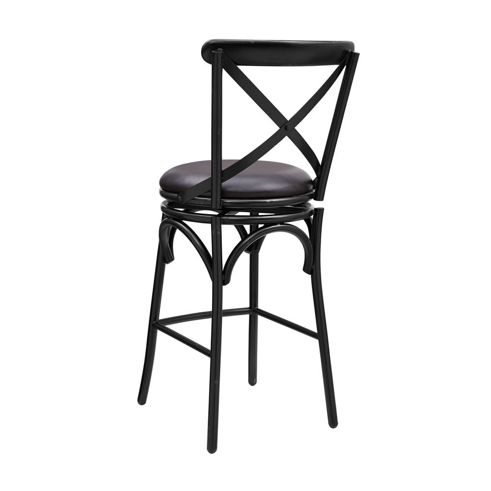 Home Fare Distressed Antique Black Metal Swivel Barstool