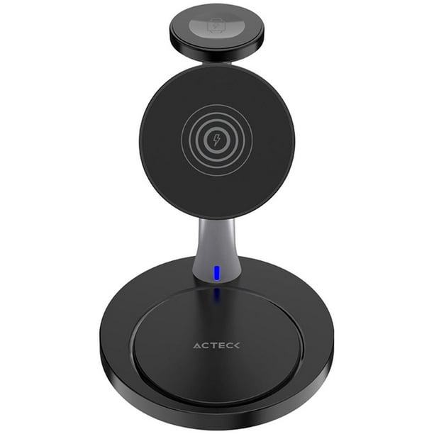 Cargador Inalambrico ACTECK ENERGON S-MATE CI740 iPhone IWatch AirPods USB- C Negro AC-937139 negro