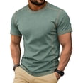thumbnail image 2 of hlysgo Mens Athletic Shirts Vacation Collarless Shirts Summer Beach Slim Fit Classic Cotton Pullover Tops Green,3xL, 2 of 6