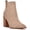 Beige, variant on Nine West Womens Birds  Leather Casual Ankle Boots