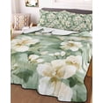 thumbnail image 3 of Quilts Queen Size, Sage Green Spring Floral Soft Comforter Bedding Set for Bed, Summer Botanical Farmhouse Lightweight Quilted Bedspread with Pillow Cover(2 Pieces) for All Season, 90x96 Inch, 3 of 6