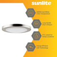 thumbnail image 3 of Sunlite  7 in. Brushed Nickel Integrated LED Energy Star Dimmable, Warm White 3000K,  Mini Round Surface Flush Mount - 7 in Cool white (4000K), 3 of 5