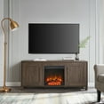 thumbnail image 4 of Evelyn&Zoe Chabot Rectangular TV Stand with Log Fireplace for TV's up to 65" in Charcoal Gray, 4 of 5