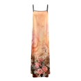 thumbnail image 4 of WILLBEST Dresses pour Femmes Robe Maxi Contrastée Bretelles Spaghetti Tenues d'Été Voyage Sans Manches Longue Dresses, 4 of 5