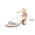 thumbnail image 5 of DIVVce Rhinestone Embellished Block Heel Sandals For Women Open Toe Adjustable Ankle Buckle Footwear, 5 of 8