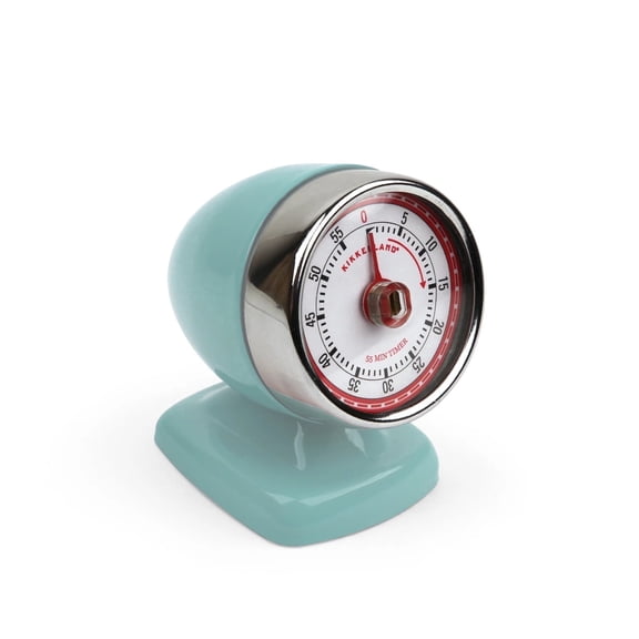 Blue Vintage Streamline Windup Timer, Retro Decor for Kitchen