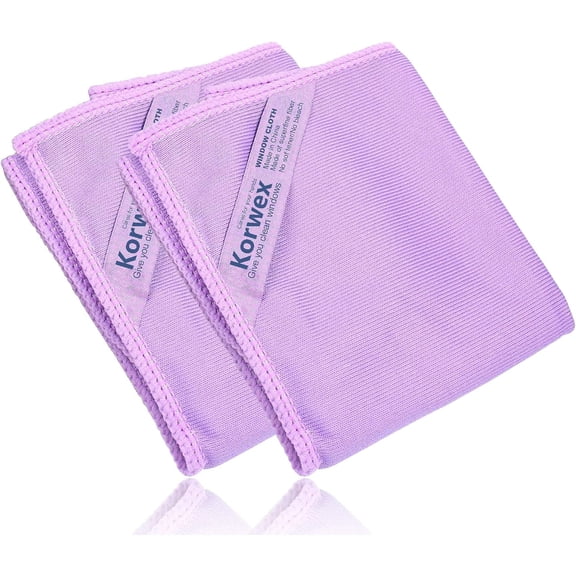 Norwεx Window Cleaning Cloth, Glass Cleaning Cloth, No Chemical Needed, Just Add Water Lints Streaks Scratches Free. (Purple 2 Pack)