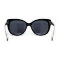 thumbnail image 4 of Womens Classic Oversized Cat Eye Fashion Plastic Sunglasses All Black, 4 of 4