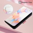 thumbnail image 5 of Allytech Moto Edge 20 Lite Case Wallet,Stylish Marble Folding Kickstand Full Body Protection Shockproof Cards Pocket Wrist Strap Wallet Cover for Motorola Moto Edge 20 Lite - White Marble, 5 of 7