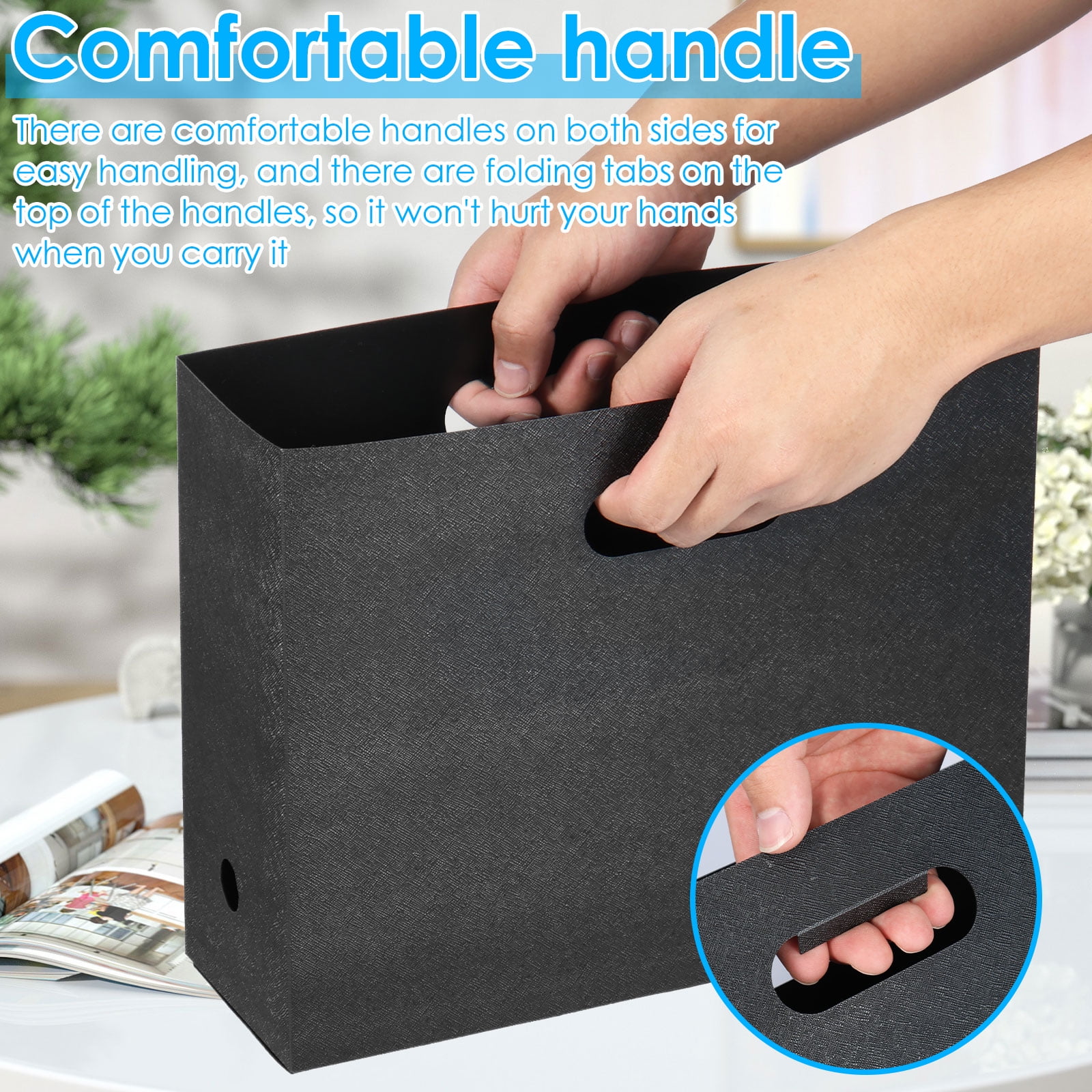 Duety 4Pcs Scrapbook Paper Holder Collapsible Scrapbook Paper Organizer Portable File Organizer with Handle Multipurpose Plastic Scrapbook Holder Bin for Documents Books Journals Scrapbooks