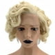 thumbnail image 1 of Anogol Gorro para el cabello+ 13 * 1 Parte media Rubio claro Peluca con malla frontal Pelo sintético Corto y rizado 613 Rubio Bob Pelucas Sin cola Línea de cabello natural para mujeres, 1 of 5