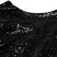thumbnail image 4 of Women's 3/4 Sleeve V Neck Sequin Sparkle Glitzy Glam Wedding Party Dress Flapper Evening Club Cocktail Bodycon Clubwear XL Black, 4 of 7