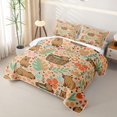 thumbnail image 3 of Erosebridal Cartoon Capybaras Bed Spread Queen,Funny Mouse Rodent Tropical Monstera Leaf Queen Coverlet Set For Capybara Lovers,3 Pieces, 3 of 7