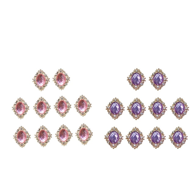 GUOOL 20x Round Crystal Rhinestone Diamante Flatback Buttons Embellishment Wedding DIY Pink Purple