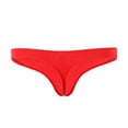 thumbnail image 3 of HUPOM Mens Underwear Boxer Briefs Male Thongs Medium waist Comfort Waist Solid Thong Red L, 3 of 5