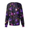 thumbnail image 3 of MLQIDK Halloween Scrub Jacket for Woman Long Sleeve Button up Plus Size Medical Scrub Top Pumpkin Ghost Bat Print Nursing Working Uniforms Spooky Lab Coat Purple Pink 5XL, 3 of 4