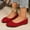 Red, variant on WAVSUF Trendy Flats For Women, Pointed Toe Slip On Soft Sole Wide Width Shoes Blue Size 42