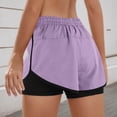 thumbnail image 4 of Conairie Sweat Shorts for Women Loose Quick Dry Elastic High Waisted Running Shorts with Built-In Liner Comfortable Summer Beach Vacation Clothes with Pockets Purple XXL, 4 of 6