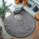 thumbnail image 2 of Alfombra redonda de felpa gris ultrasuave PAGISOFE de 183 cm, 2 of 7