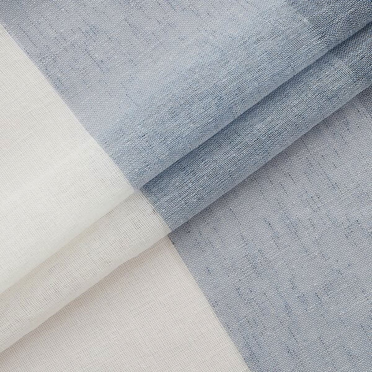 Dainty Home Chelsea 70 x 72 Linen Striped Shower Curtain in Blue