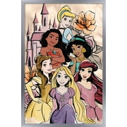 Disney Ultimate Princess Celebration - Castle Group Wall Poster, 22.375" x 34", Framed