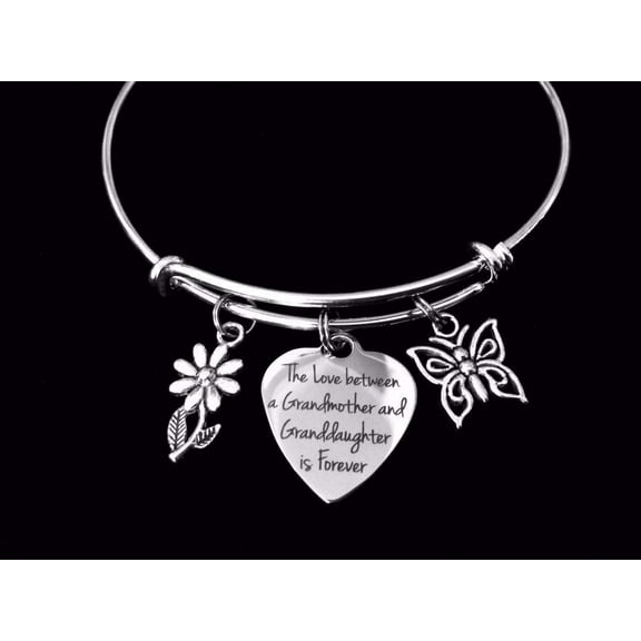 The Love between a Grandmother and Granddaughter is Forever Charm Bracelet Gift for Granddaughter Gift for Grandmother