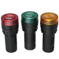 thumbnail image 2 of mxuteuk 3 piezas 0.866 in 110/120 V zumbador con indicador LED luz flash alarma pitido señal intermitente sonido rojo verde amarillo luz AD16-22SM-RGY110V, 2 of 5