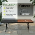 thumbnail image 2 of Pellebant 118" Outdoor Dining Table for 8-12, Aluminum Sturdy Frame with Umbrella Hole, Black Wood-Grain Top, 2 of 7