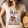 thumbnail image 4 of Funny Bull Sheet Shirt Cow Ghost Halloween Pun Graphic Tee Unisex, Navy, Size L, 4 of 6